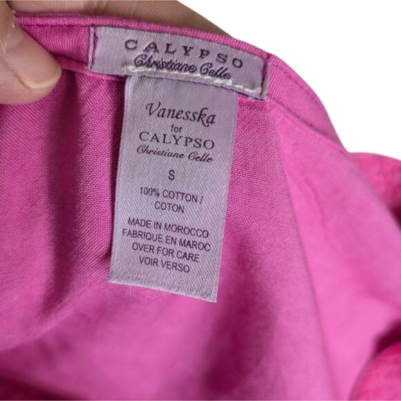 Vanesska Calypso Christiane Celle Mini Dress Womens Small Pink Y2K Babydoll Coqu - Picture 11 of 12